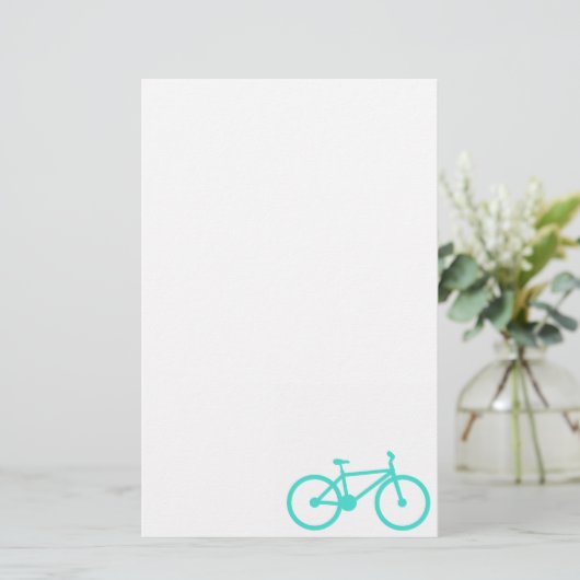 Turquoise; Blauw Groene Fiets Briefpapier (Staand voorkant)