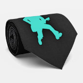 Turquoise; Blauw Groene Gitaar Speler Stropdas (Opgerold)