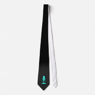 Turquoise, blauw-groene microfoon stropdas
