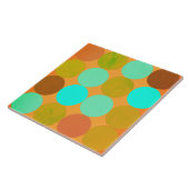 Turquoise Blauw Groene & Oranje Cirkels Tegeltje (Zijkant)