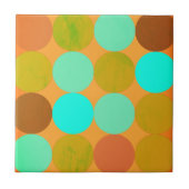 Turquoise Blauw Groene & Oranje Cirkels Tegeltje (Voorkant)