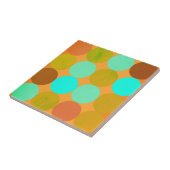 Turquoise Blauw Groene & Oranje Cirkels Tegeltje (Zijkant)