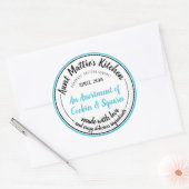 Turquoise Blauw  Handgemaakte Gourmet Food Label (Envelop)