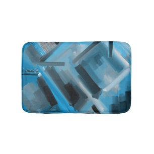 Turquoise blauw Hedendaagse kunst Abstract schilde Badmat