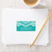 Turquoise Blauw  Kant Retouradres Etiket (Insitu)