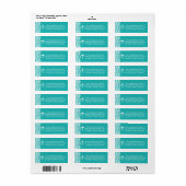 Turquoise Blauw  Kant Retouradres Etiket (Full Sheet)