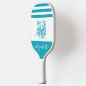  turquoise blauw kuststrand octopus name pickleball paddle (Links)