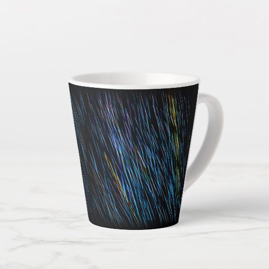 Turquoise Blauw Licht Schilderen 1 Latte Mok (Rechterhoek)