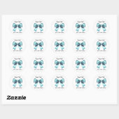 Turquoise blauw lint boog bruiloft Vrijgezellenfee Ronde Sticker (Vel)