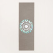Turquoise Blauw Lotus Mandala Yogamat (Achterkant)