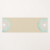 Turquoise Blauw Lotus Mandala Yogamat (Voorkant (horizontaal))