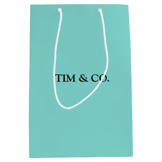 TURQUOISE BLAUW  MEDIUM CADEAUZAKJE (Voorkant)