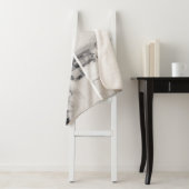 Turquoise Blauw Monogram 4 Fotocollage Trouwen Sherpa Deken (In situ)