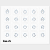 Turquoise Blauw Monogram Vierkante Sticker (Vel)