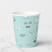 Turquoise Blauw Monster Ogen Party Cup Papieren Bekers (Achterkant)