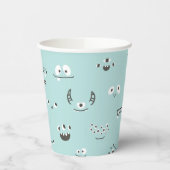 Turquoise Blauw Monster Ogen Party Cup Papieren Bekers (Links)