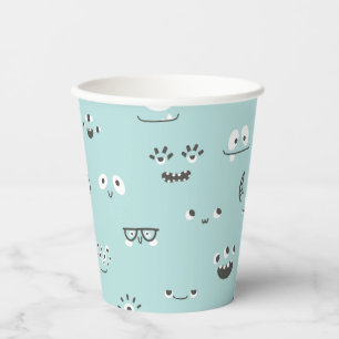 Turquoise Blauw Monster Ogen Party Cup Papieren Bekers