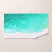 Turquoise blauw oceaan strand thema waterverf bad handdoek (Handdoek)
