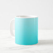 Turquoise blauw ombre koffie mok. koffiemok (Voorkant links)