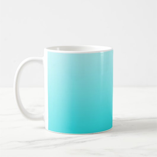Turquoise blauw ombre koffie mok. koffiemok (Links)