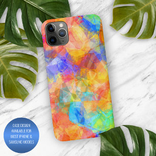 Turquoise Blauw Paars Roze Oranje Polygoon Kunst iPhone 16 Pro Max Hoesje