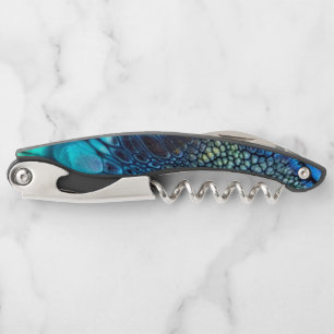 Turquoise Blauw Paarse Gouden Dragon Skin 2 Abstra Kurkentrekker