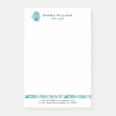 Turquoise-blauw Paisley accent Post-it® Notes (Voorkant)