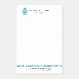 Turquoise-blauw Paisley accent Post-it® Notes