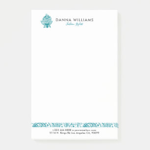 Turquoise-blauw Paisley accent Post-it® Notes
