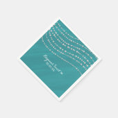 Turquoise Blauw & Parels Elegante Bruids-Shower Servetten (Hoek)