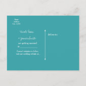 Turquoise Blauw & Parels Elegante Save The Date Aankondigingskaart (Achterkant)