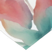 Turquoise blauw Rode Waterverf Spring Flowers Tafelkleed (Gekanteld)