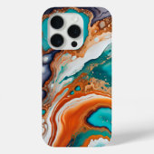 Turquoise blauw, roest en goudverf abstract Case-Mate iPhone case (Achterkant)