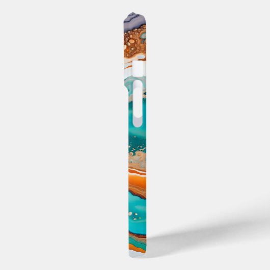 Turquoise blauw, roest en goudverf abstract Case-Mate iPhone case (Achterkant / Links)