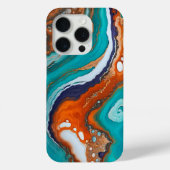 Turquoise blauw, roest en goudverf abstract Case-Mate iPhone case (Achterkant)