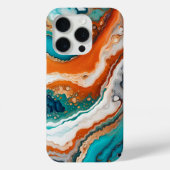 Turquoise blauw, roest en goudverf abstract Case-Mate iPhone case (Achterkant)