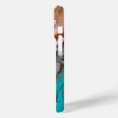 Turquoise blauw, roest en goudverf abstract Case-Mate iPhone case (Achterkant / Links)