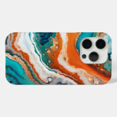 Turquoise blauw, roest en goudverf abstract Case-Mate iPhone case (Achterkant (horizontaal))