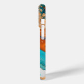 Turquoise blauw, roest en goudverf abstract Case-Mate iPhone case (Achterkant / Links)