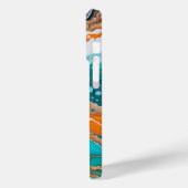 Turquoise blauw, roest en goudverf abstract Case-Mate iPhone case (Achterkant / Links)