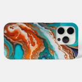 Turquoise blauw, roest en goudverf abstract Case-Mate iPhone case (Achterkant (horizontaal))