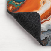 Turquoise blauw, roest en goudverf abstract muismat (Hoek)