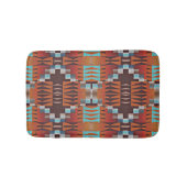Turquoise Blauw Roest Sinaasappel Rood Bruin Triba Badmat (Voorkant)