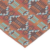 Turquoise Blauw Roest Sinaasappel Rood Bruin Triba Korte Tafelloper (Hoek)