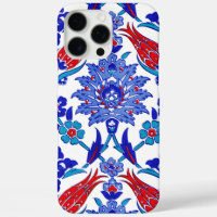 Turquoise Blauw Rood Oud Turks Bloemtegel