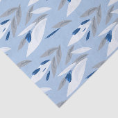 Turquoise blauw rood retro bloempatroon tissuepapier (Detail)
