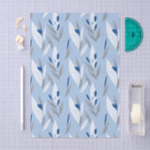 Turquoise blauw rood retro bloempatroon tissuepapier (Craft)