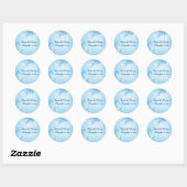  turquoise blauw scroll blad bruiloft ronde sticker (Vel)