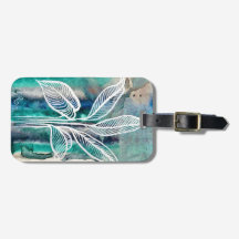 Turquoise Blauw & Teal Modern Botanische Waterverf