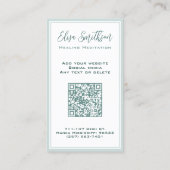 Turquoise Blauw & Teal Modern Botanische Waterverf Visitekaartje (Achterkant)